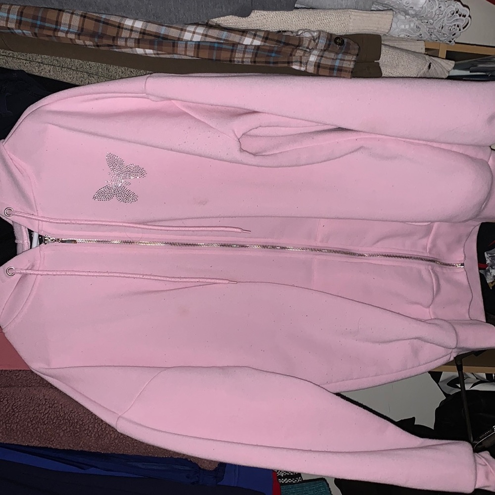 rue21 pinkoversized jacket w reignstone butterfly